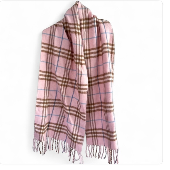 Burberry Cashmere Pink Nova Check Scarf - Picture 1 of 3